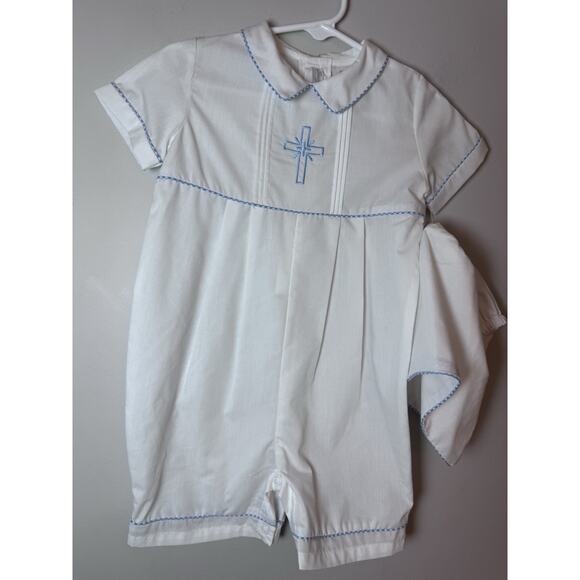 Carriage Boutique Embroidered Christening Romper & Bonnet Set 18 Months NEW $54 - Picture 5 of 14